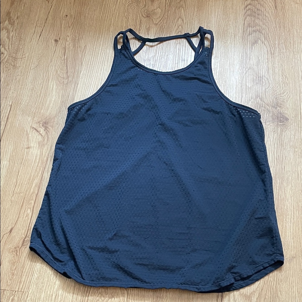 Athleta Women's Navy Racerback Tank Top with Keyhole Back